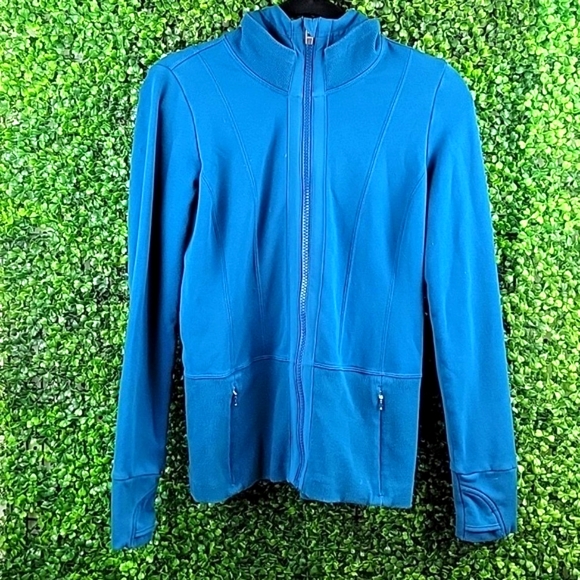 Athleta Womens Full Zip Hooded  Lightweight Jacket Blue Size Extra Small - Picture 1 of 11